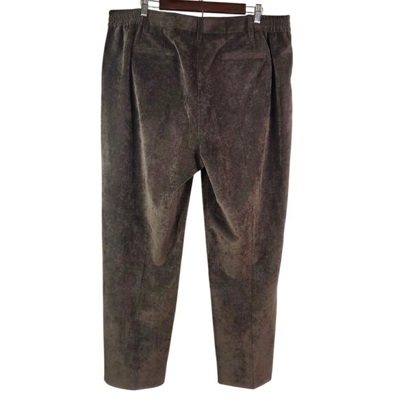 Larry Levine Woman Brown Corduroy Stretch Pants 18W Polyester Blend - Picture 3 of 5